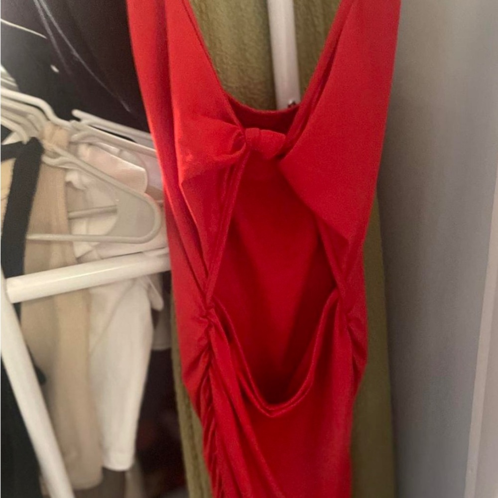 Elegant Red Dress with cut out in front